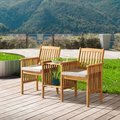 Alaterre Furniture Bristol Acacia Wood Outdoor Double Seat Bench with Attached Table ANBR01ANO
